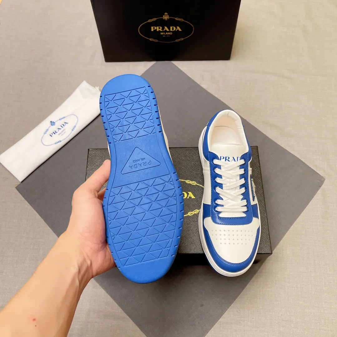P380 Prada Prada's new men's leather sneakers, the highest version on the market, any comparison is welcome🆚! The original leather has excellent texture and is super high-end! Fetal sheep net lining imported from Italy, removable pad! Luxurious materials and fine workmanship, highly recommended! Code number 38-45 No. 058